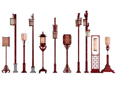 新中式路灯 景观灯 落地灯3d模型 新中式路灯 景观灯 落地灯