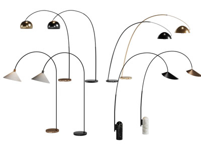 现代弯头金属落地灯
