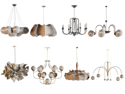 现代吊灯3d模型 现代吊灯