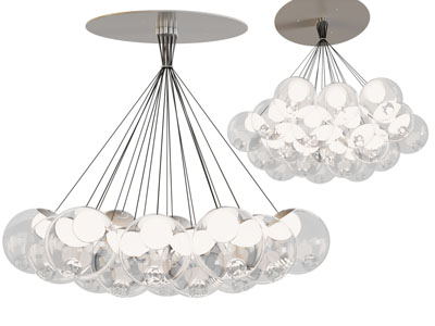 现代泡泡吊灯3d模型 现代泡泡吊灯