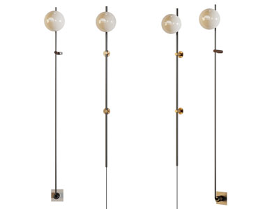 现代球灯罩壁灯3d模型 现代球灯罩壁灯