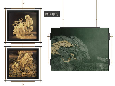 新中式装饰挂画3d模型 新中式装饰挂画