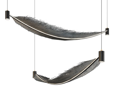 现代羽毛造吊灯3d模型 现代羽毛造吊灯