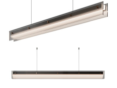 现代长方条一字餐厅吊灯3d模型 现代长方条一字餐厅吊灯