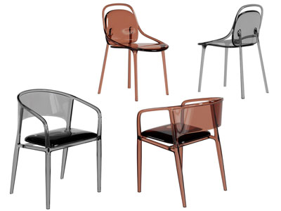 现代彩色亚克力休闲椅子、餐椅