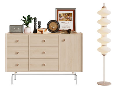 现代玄关柜 落地灯3d模型 现代玄关柜 落地灯