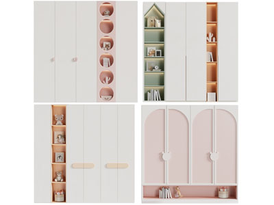 现代儿童装饰衣柜3d模型 现代儿童装饰衣柜