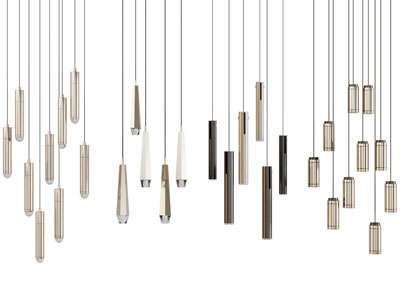 现代金属棒状金属吊灯 餐厅吊灯3d模型 现代金属棒状金属吊灯 餐厅吊灯