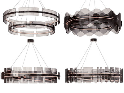 现代圆形亚克力吊灯3d模型 现代圆形亚克力吊灯