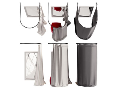 现代布艺试衣间、更衣室3d模型 现代布艺试衣间、更衣室