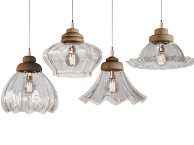 现代玻璃波浪边缘的餐厅吊灯3d模型 现代玻璃波浪边缘的餐厅吊灯