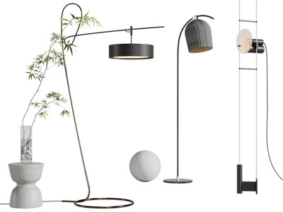 现代落地灯3d模型 现代落地灯