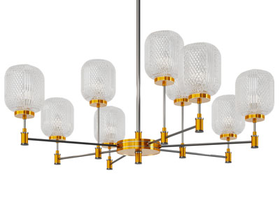 现代菱形纹理水晶吊灯