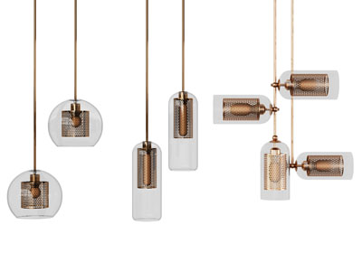 现代轻奢金属玻璃拼接的餐厅小吊灯