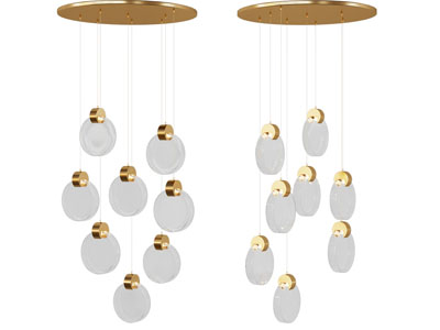 现代圆形灯盘垂线吊灯3d模型 现代圆形灯盘垂线吊灯