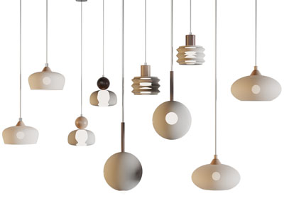 现代单头垂线吊灯 床头吊灯3d模型 现代单头垂线吊灯 床头吊灯