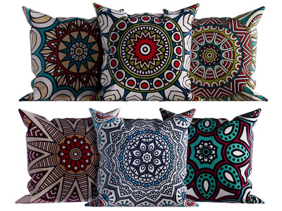 民族风花纹靠垫抱枕