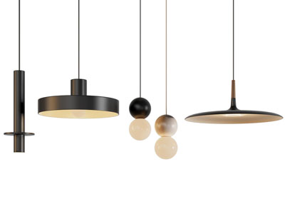 现代金属灯罩吊灯 餐厅吊灯3d模型 现代金属灯罩吊灯 餐厅吊灯