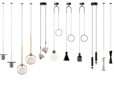 现代单头垂线小吊灯 床头吊灯3d模型 现代单头垂线小吊灯 床头吊灯