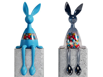 现代兔子雕塑雕刻摆件3d模型 现代兔子雕塑雕刻摆件