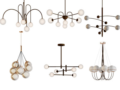 现代多头圆球灯罩吊灯