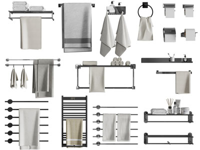 现代毛巾架卫浴小件3d模型 现代毛巾架卫浴小件