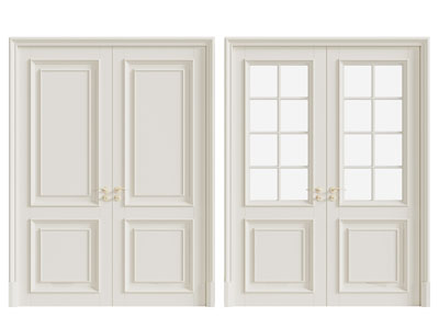 简欧双扇平开门