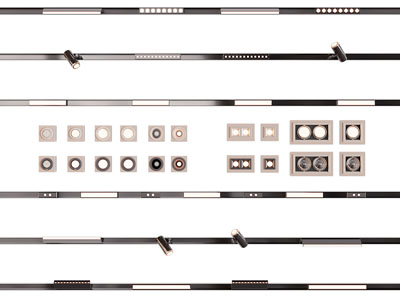 现代轨道磁吸灯 筒灯射灯