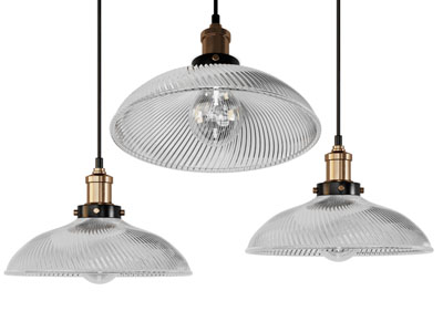 现代玻璃螺纹灯罩吊灯