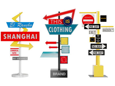 现代英文字母指示牌、路标