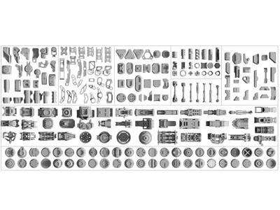 现代机械五金零部件3d模型 现代机械五金零部件