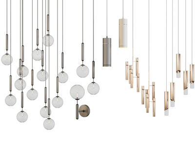 现代轻奢灯泡垂线吊灯