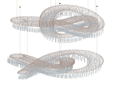 现代飘带造的水晶吊灯