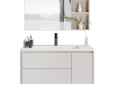 现代悬挂式洗手台 浴室柜