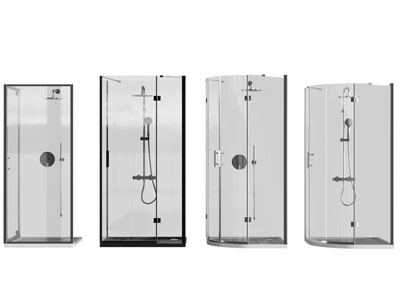 现代玻璃淋浴房3d模型 现代玻璃淋浴房