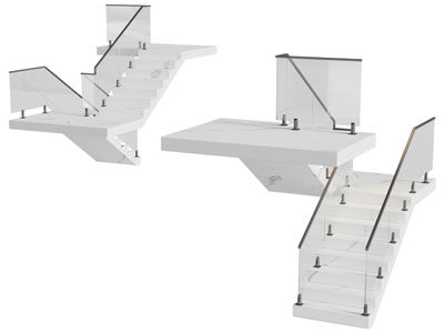 现代玻璃扶手旋转楼梯3d模型 现代玻璃扶手旋转楼梯