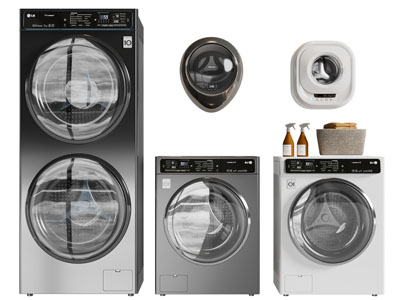 现代滚筒洗衣机3d模型 现代滚筒洗衣机