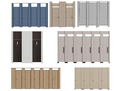 现代公共卫生间平开门