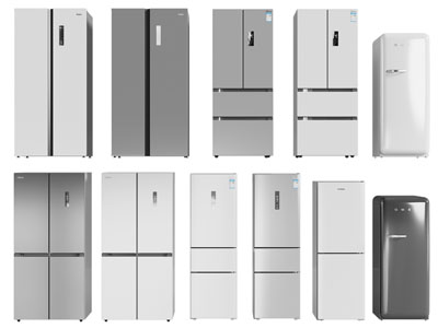 现代双开门电冰箱3d模型 现代双开门电冰箱