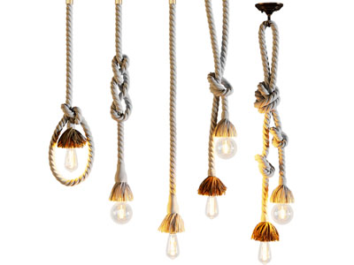 工业风loft绳编灯泡吊灯