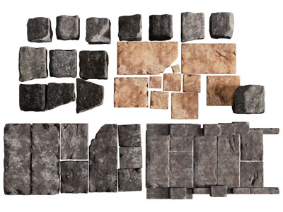 现代石头、铺石路、石头路