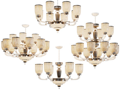 新中式托举式灯罩吊灯