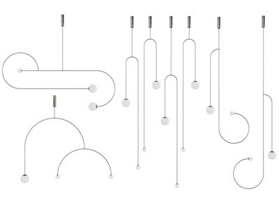 现代金属线条吊灯