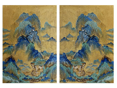 新中式山脉装饰挂画3d模型 新中式山脉装饰挂画