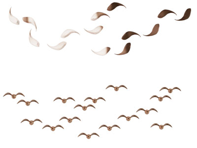 新中式海鸟 鱼群墙饰挂件