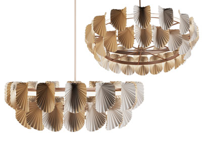 现代扇子拼接的吊灯