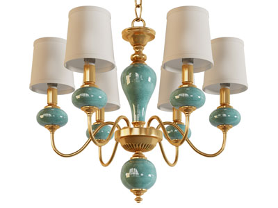 美式陶瓷装饰的吊灯