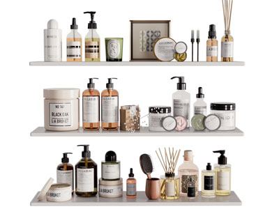 现代隔板化妆品、洗浴用品