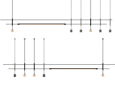 现代金属线条吊灯