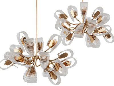 现代轻奢菱形纹理玻璃吊灯